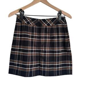 B.P Plaid Mini Flannel Skirt Black Camel S